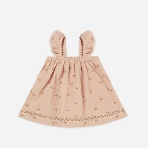 Quincy Mae Cherries Organic Ruffle Tank Dress 6-12m